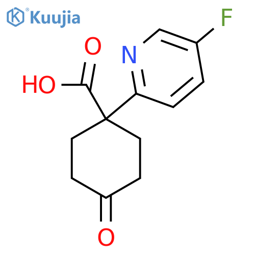 1-(5-Fluoropyridin-2-yl)-4-oxocyclohexane-1-carboxylic acid structure