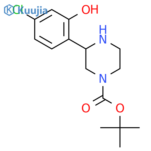 tert-butyl 3-(4-chloro-2-hydroxyphenyl)piperazine-1-carboxylate structure