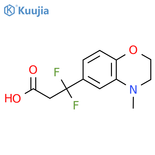 3,3-difluoro-3-(4-methyl-3,4-dihydro-2H-1,4-benzoxazin-6-yl)propanoic acid structure
