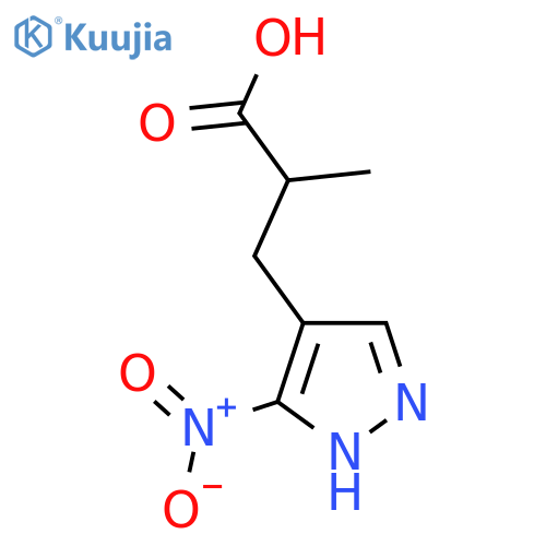 2-methyl-3-(3-nitro-1H-pyrazol-4-yl)propanoic acid structure