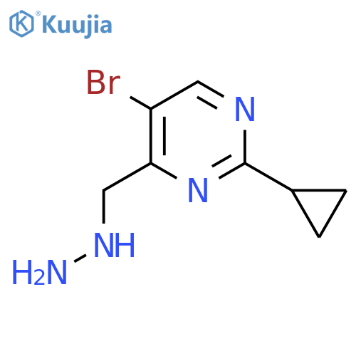 5-bromo-2-cyclopropyl-4-(hydrazinylmethyl)pyrimidine structure