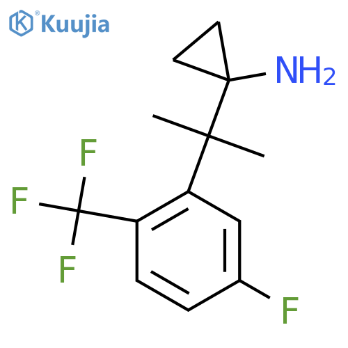 1-{2-5-fluoro-2-(trifluoromethyl)phenylpropan-2-yl}cyclopropan-1-amine structure