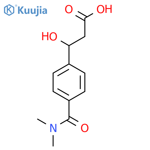 3-4-(dimethylcarbamoyl)phenyl-3-hydroxypropanoic acid structure