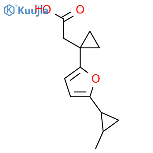 2-{1-5-(2-methylcyclopropyl)furan-2-ylcyclopropyl}acetic acid structure