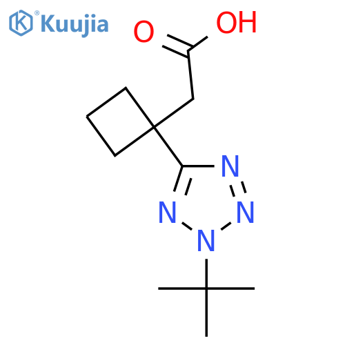 2-1-(2-tert-butyl-2H-1,2,3,4-tetrazol-5-yl)cyclobutylacetic acid structure