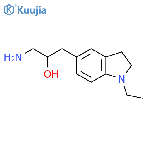 1-amino-3-(1-ethyl-2,3-dihydro-1H-indol-5-yl)propan-2-ol structure