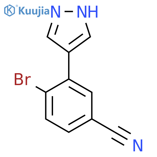 4-bromo-3-(1H-pyrazol-4-yl)benzonitrile structure