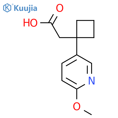 2-1-(6-methoxypyridin-3-yl)cyclobutylacetic acid structure