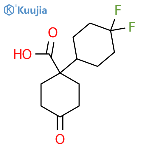 1-(4,4-difluorocyclohexyl)-4-oxocyclohexane-1-carboxylic acid structure