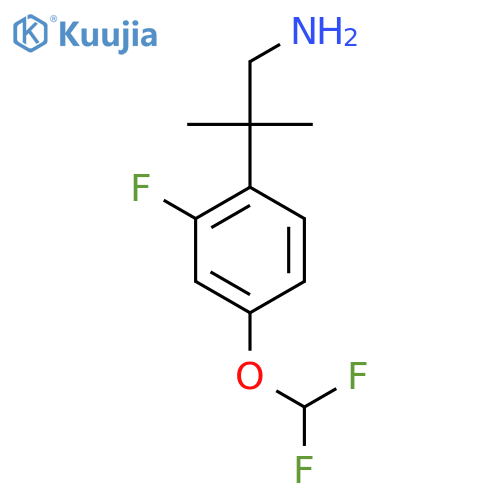 2-4-(difluoromethoxy)-2-fluorophenyl-2-methylpropan-1-amine structure