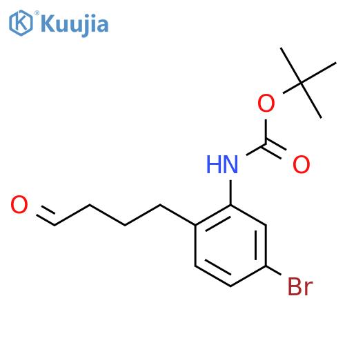 tert-butyl N-5-bromo-2-(4-oxobutyl)phenylcarbamate structure