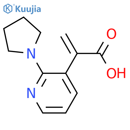 2-2-(pyrrolidin-1-yl)pyridin-3-ylprop-2-enoic acid structure