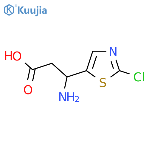 3-amino-3-(2-chloro-1,3-thiazol-5-yl)propanoic acid structure