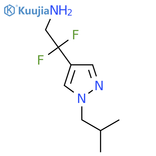 2,2-difluoro-2-1-(2-methylpropyl)-1H-pyrazol-4-ylethan-1-amine structure