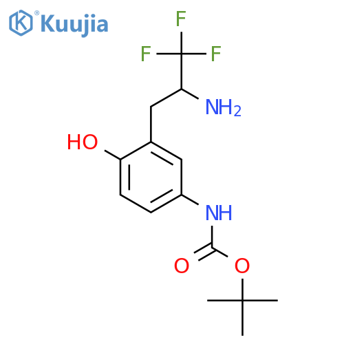 tert-butyl N-3-(2-amino-3,3,3-trifluoropropyl)-4-hydroxyphenylcarbamate structure