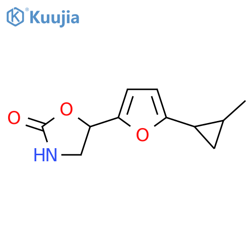 5-5-(2-methylcyclopropyl)furan-2-yl-1,3-oxazolidin-2-one structure