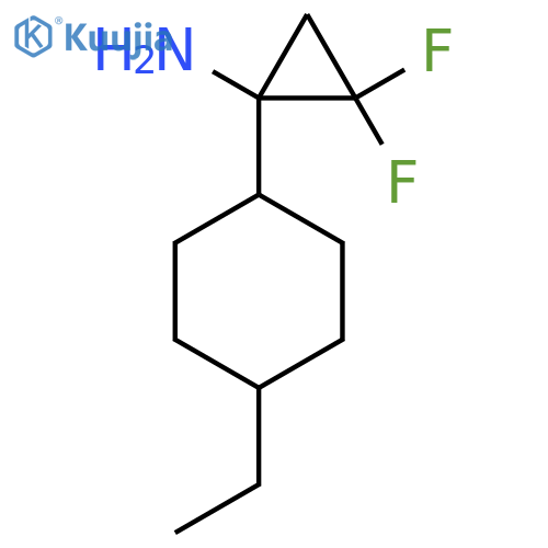 1-(4-ethylcyclohexyl)-2,2-difluorocyclopropan-1-amine structure