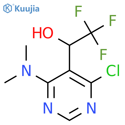 1-4-chloro-6-(dimethylamino)pyrimidin-5-yl-2,2,2-trifluoroethan-1-ol structure