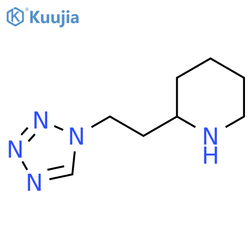 2-2-(1H-1,2,3,4-tetrazol-1-yl)ethylpiperidine structure