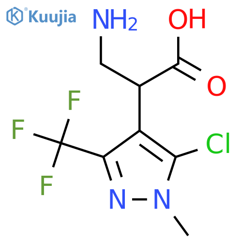 3-amino-2-5-chloro-1-methyl-3-(trifluoromethyl)-1H-pyrazol-4-ylpropanoic acid structure