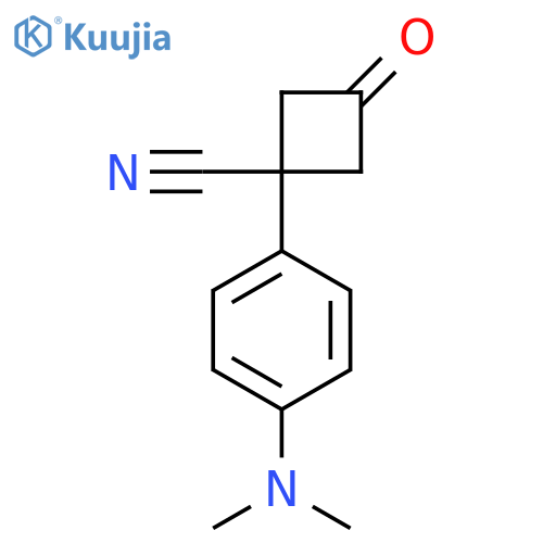 1-4-(dimethylamino)phenyl-3-oxocyclobutane-1-carbonitrile structure
