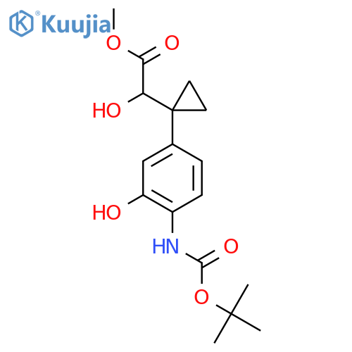 methyl 2-1-(4-{(tert-butoxy)carbonylamino}-3-hydroxyphenyl)cyclopropyl-2-hydroxyacetate structure