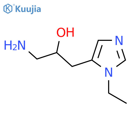 1-amino-3-(1-ethyl-1H-imidazol-5-yl)propan-2-ol structure