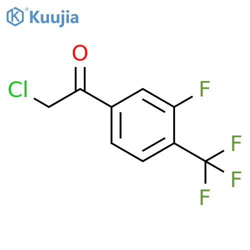 2-chloro-1-3-fluoro-4-(trifluoromethyl)phenylethan-1-one structure