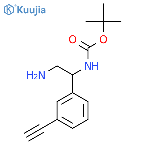 tert-butyl N-2-amino-1-(3-ethynylphenyl)ethylcarbamate structure