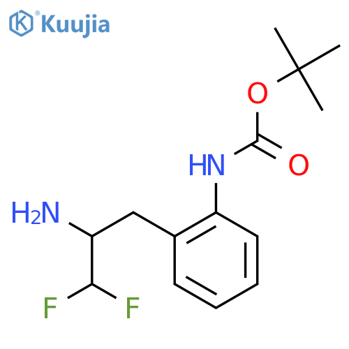 tert-butyl N-2-(2-amino-3,3-difluoropropyl)phenylcarbamate structure
