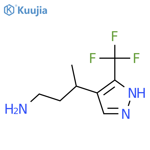 3-3-(trifluoromethyl)-1H-pyrazol-4-ylbutan-1-amine structure