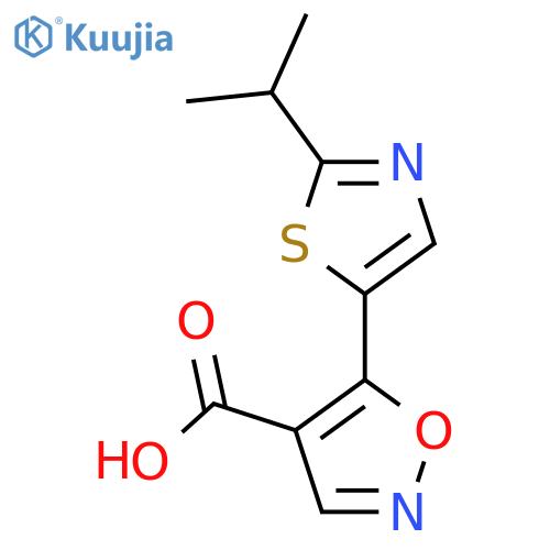 5-2-(propan-2-yl)-1,3-thiazol-5-yl-1,2-oxazole-4-carboxylic acid structure
