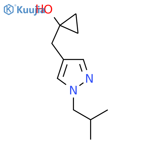 1-{1-(2-methylpropyl)-1H-pyrazol-4-ylmethyl}cyclopropan-1-ol structure