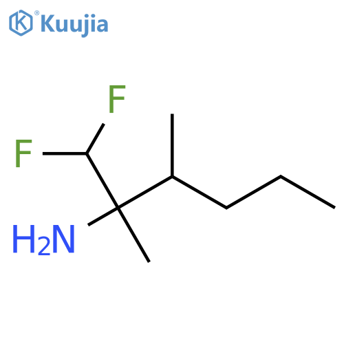 1,1-difluoro-2,3-dimethylhexan-2-amine structure