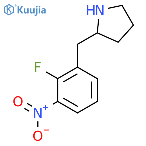 2-(2-fluoro-3-nitrophenyl)methylpyrrolidine structure