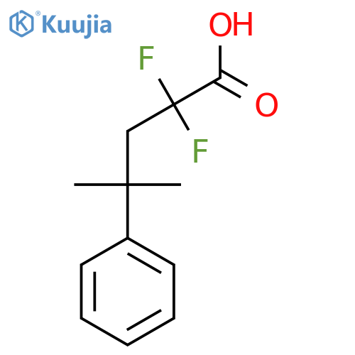 2,2-difluoro-4-methyl-4-phenylpentanoic acid structure