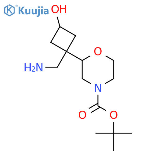 tert-butyl 2-1-(aminomethyl)-3-hydroxycyclobutylmorpholine-4-carboxylate structure