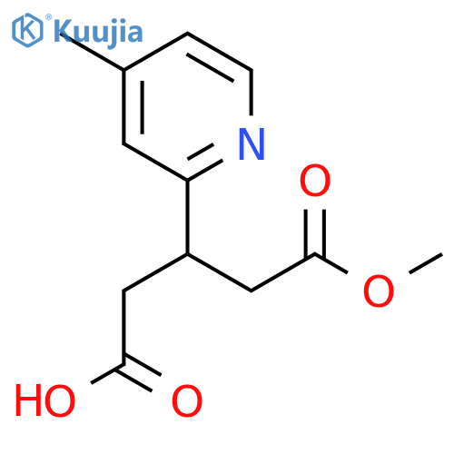 5-methoxy-3-(4-methylpyridin-2-yl)-5-oxopentanoic acid structure