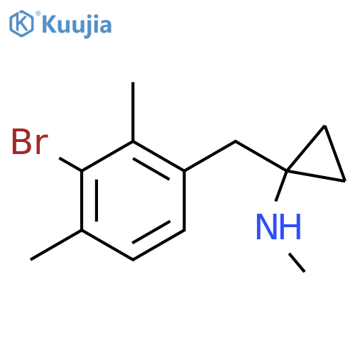 1-(3-bromo-2,4-dimethylphenyl)methyl-N-methylcyclopropan-1-amine structure