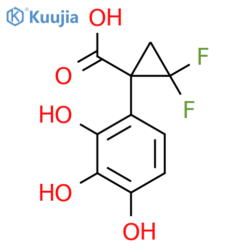 2,2-difluoro-1-(2,3,4-trihydroxyphenyl)cyclopropane-1-carboxylic acid structure