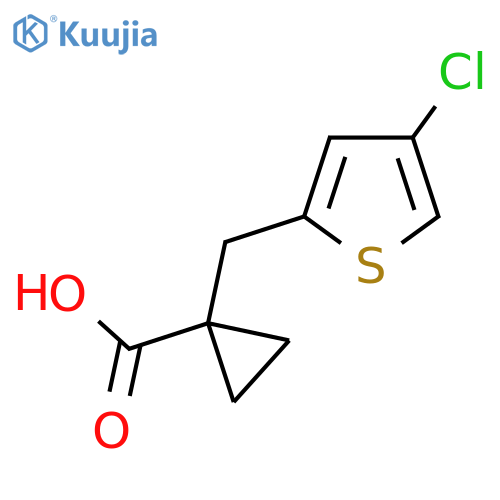 1-(4-chlorothiophen-2-yl)methylcyclopropane-1-carboxylic acid structure