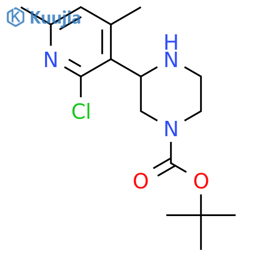 tert-butyl 3-(2-chloro-4,6-dimethylpyridin-3-yl)piperazine-1-carboxylate structure