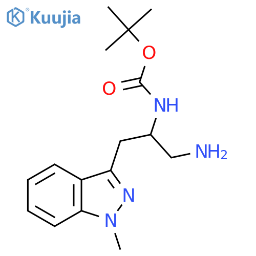 tert-butyl N-1-amino-3-(1-methyl-1H-indazol-3-yl)propan-2-ylcarbamate structure