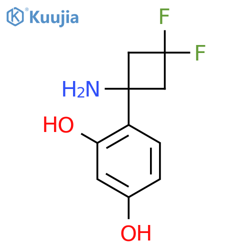 4-(1-Amino-3,3-difluorocyclobutyl)benzene-1,3-diol structure
