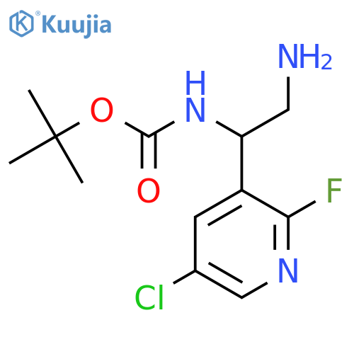 tert-butyl N-2-amino-1-(5-chloro-2-fluoropyridin-3-yl)ethylcarbamate structure
