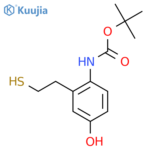 tert-butyl N-4-hydroxy-2-(2-sulfanylethyl)phenylcarbamate structure