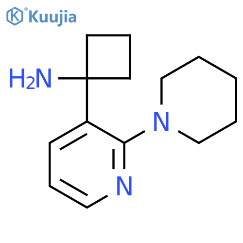1-2-(piperidin-1-yl)pyridin-3-ylcyclobutan-1-amine structure