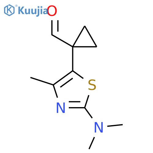 1-2-(dimethylamino)-4-methyl-1,3-thiazol-5-ylcyclopropane-1-carbaldehyde structure