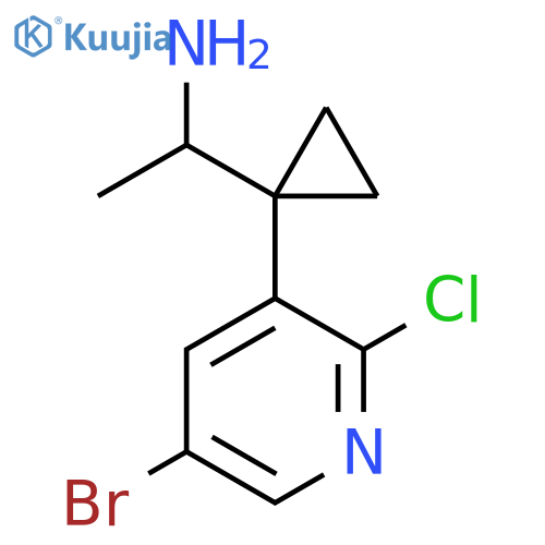 1-1-(5-bromo-2-chloropyridin-3-yl)cyclopropylethan-1-amine structure