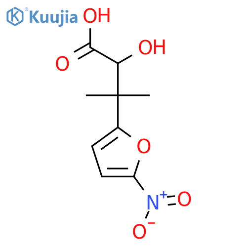 2-hydroxy-3-methyl-3-(5-nitrofuran-2-yl)butanoic acid structure